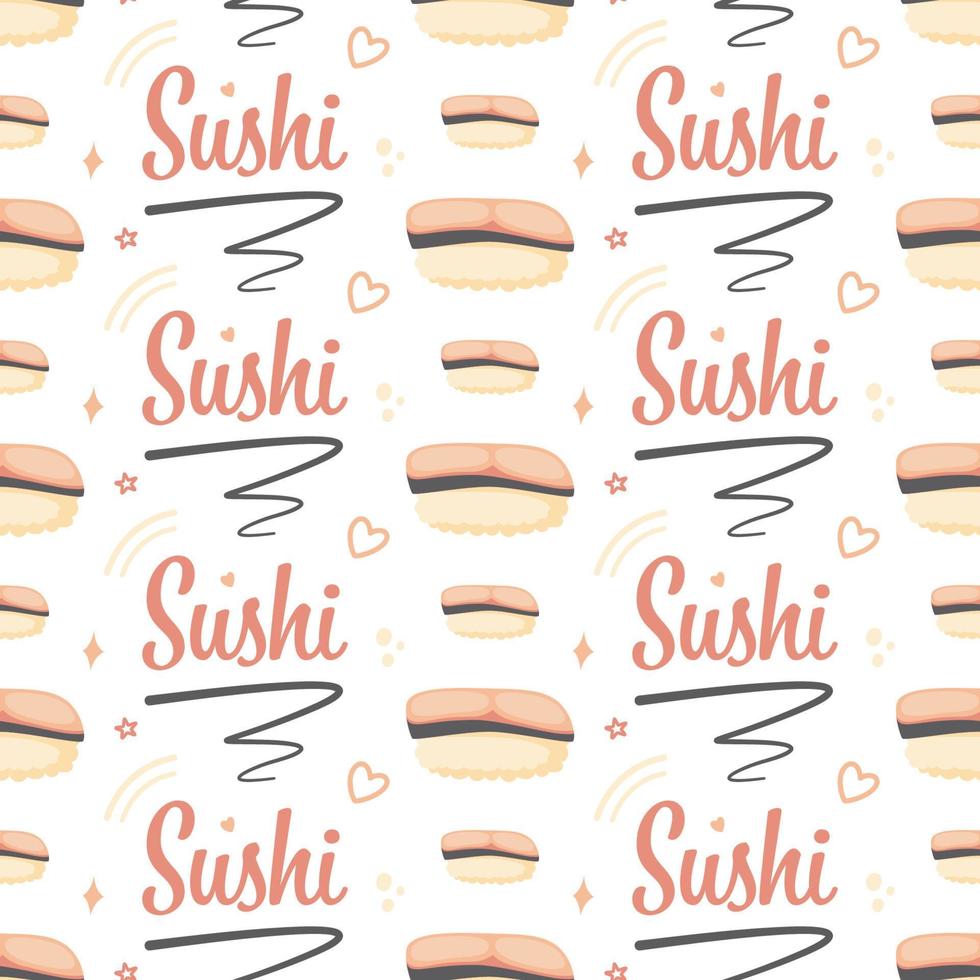 Seamless pattern with Sushi, for decoration vector