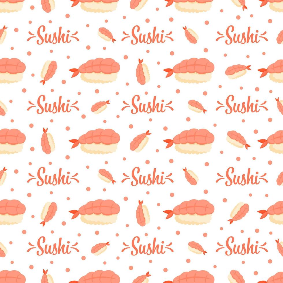 Seamless pattern with Sushi, for decoration vector