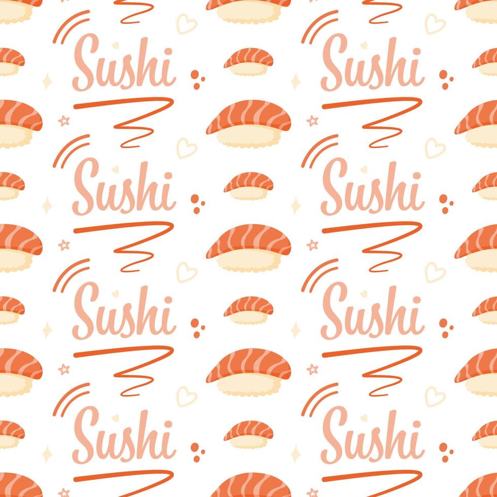 Seamless pattern with Sushi, for decoration vector
