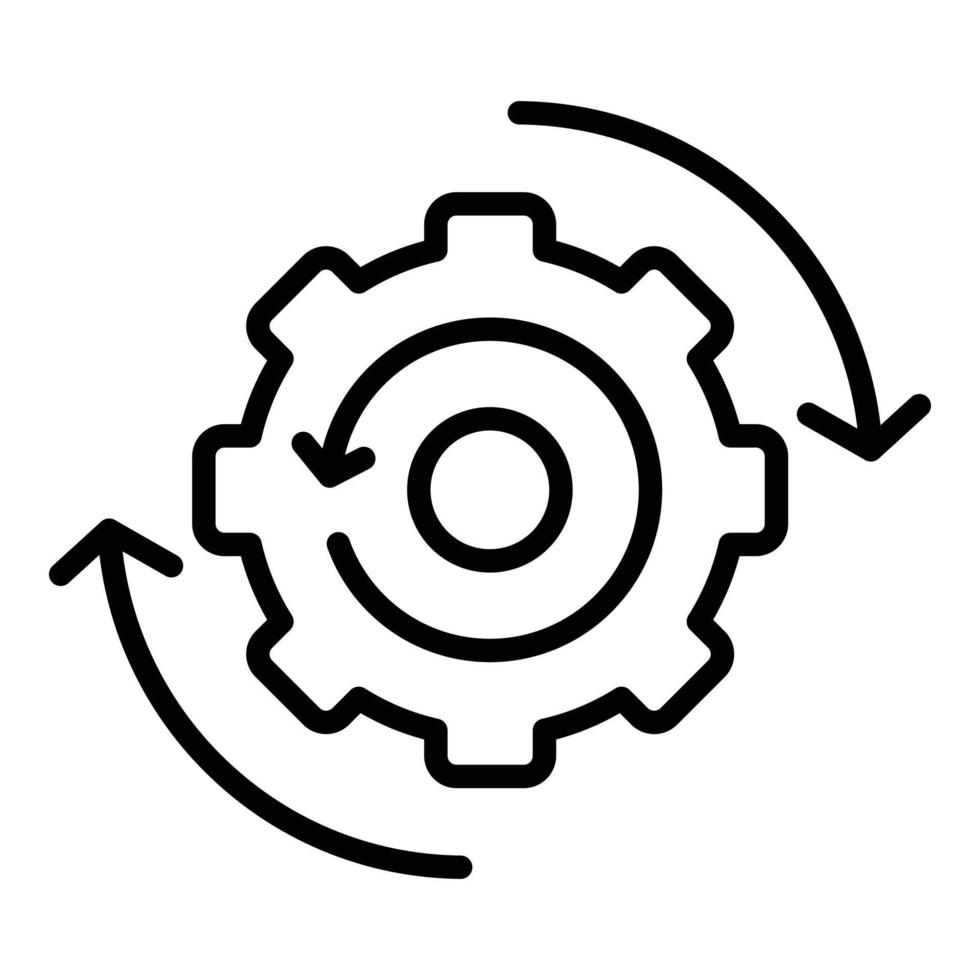 Gear system icon outline vector. Workflow web vector