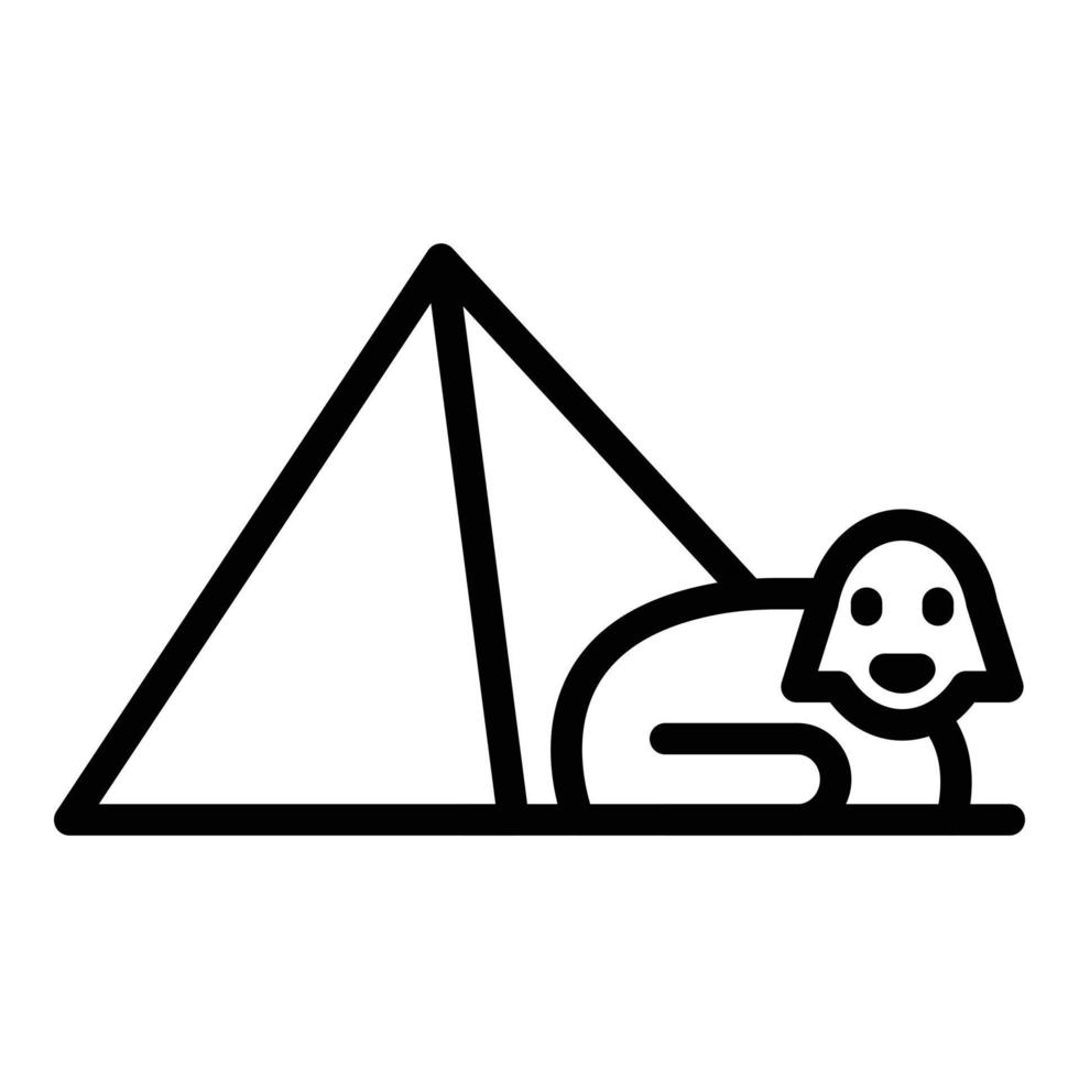 Pyramid sphinx icon outline vector. Ancient egypt vector