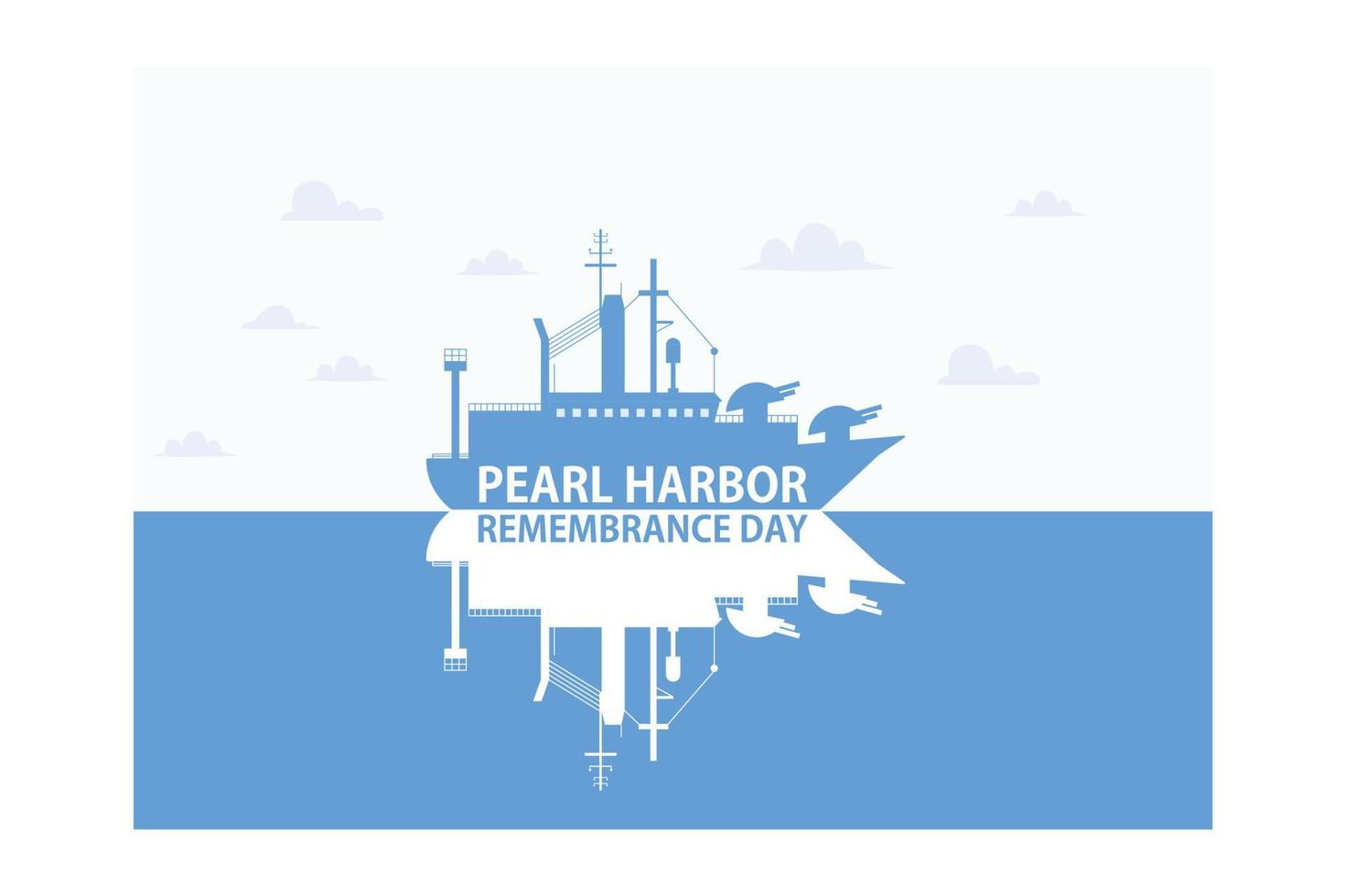 día nacional de recuerdo de Pearl Harbor. 7 de diciembre. concepto de vacaciones. plantilla para fondo, pancarta, tarjeta, póster con inscripción de texto, ilustración moderna de vector plano