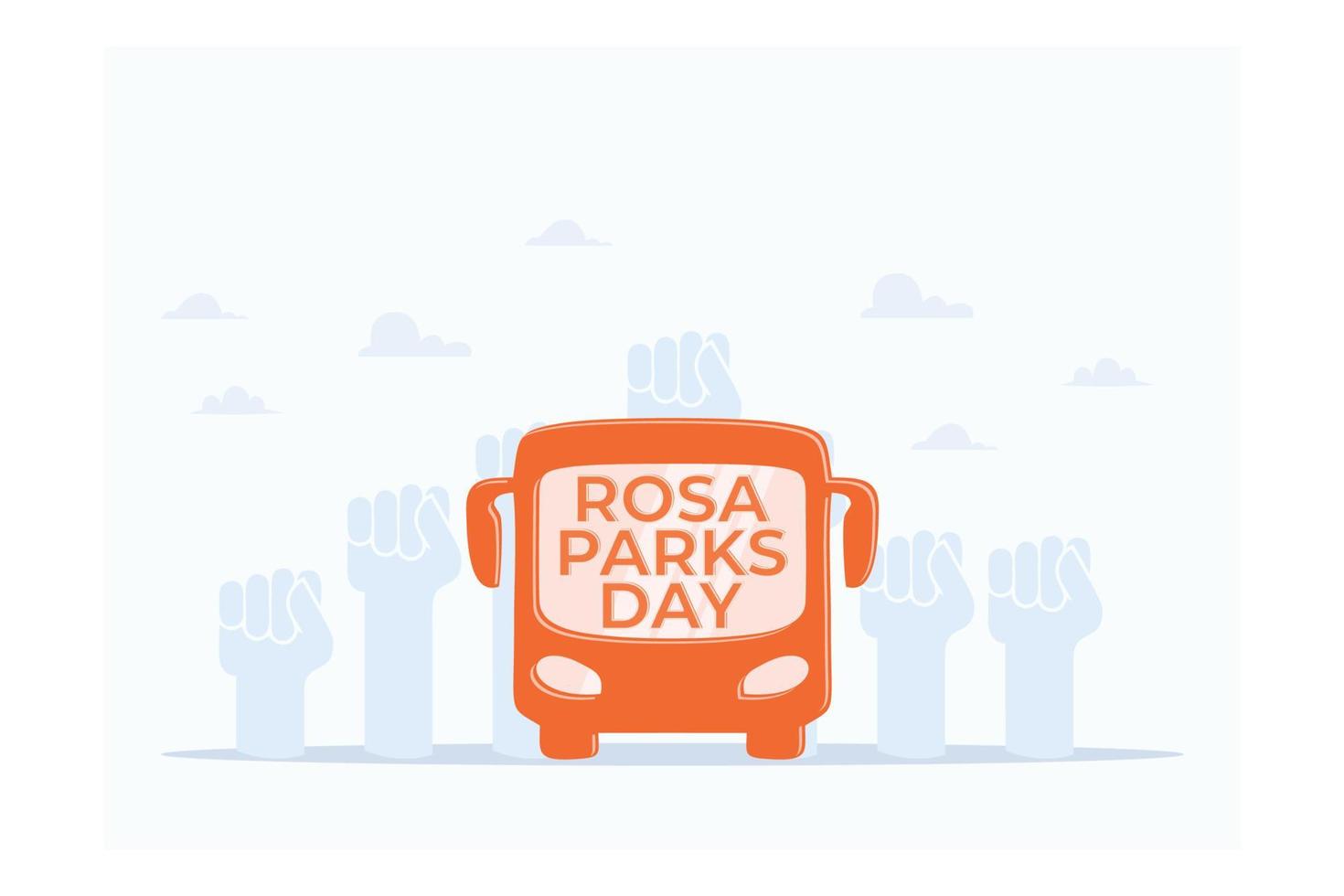 Rosa Parks Day. Holiday concept. Template for background, banner, card, poster with text inscription, flat vector modern illustration