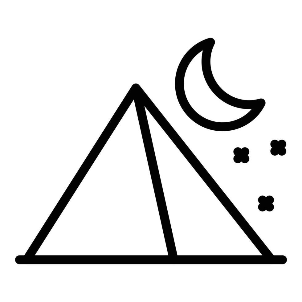 Moon pyramid icon outline vector. Ancient egypt vector