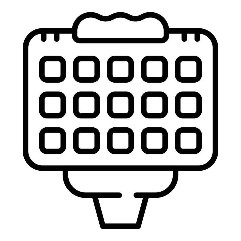 Waffle icon outline vector. Belgian cooker vector