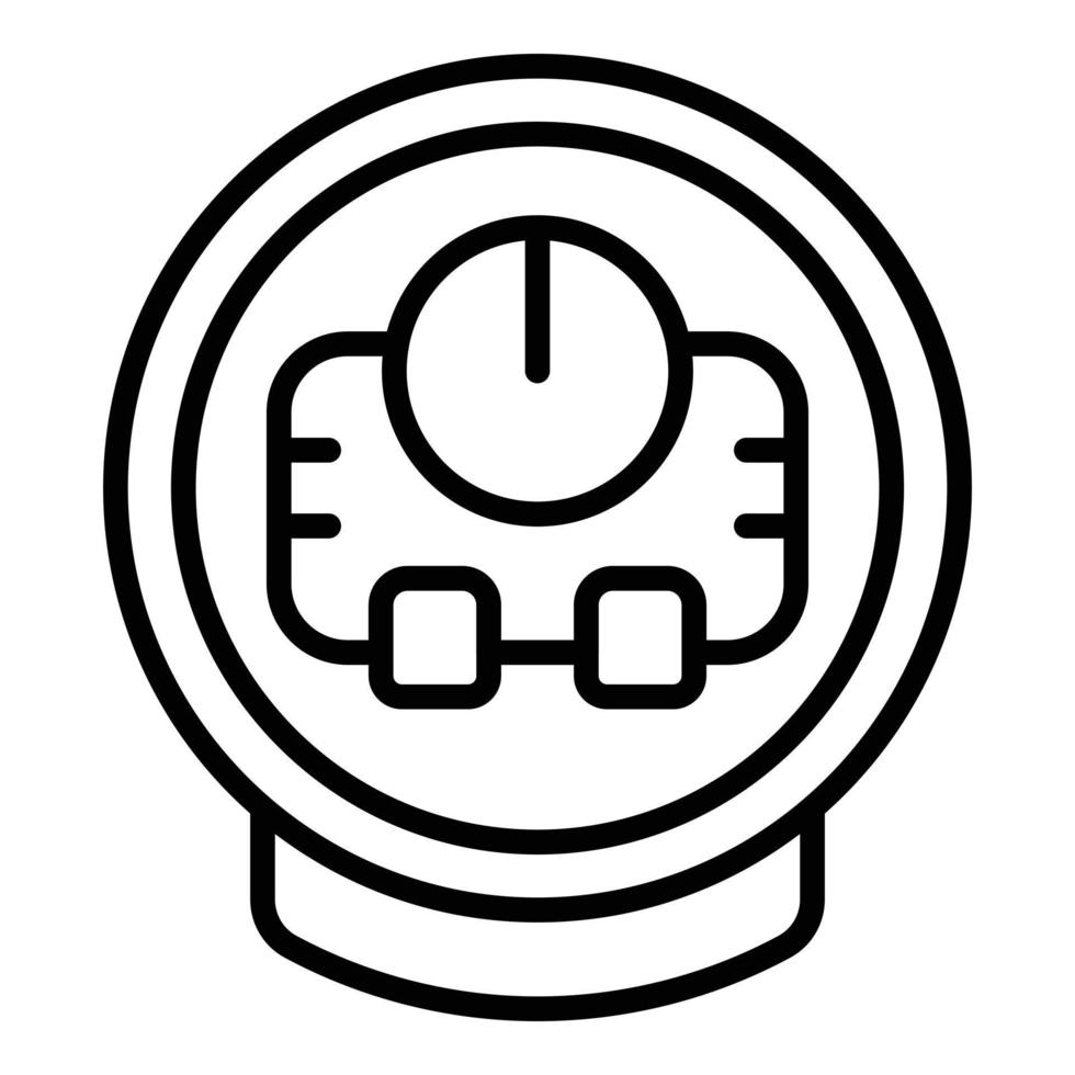 Waffle maker timer icon outline vector. Iron machine vector