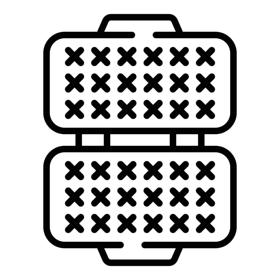 Waffle machine icon outline vector. Belgian cooker vector