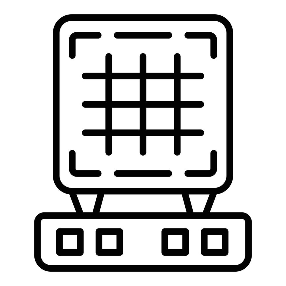 Belgian waffle maker icon outline vector. Heart machine vector