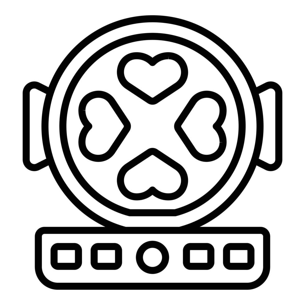 Heart waffle machine icon outline vector. Belgian maker vector