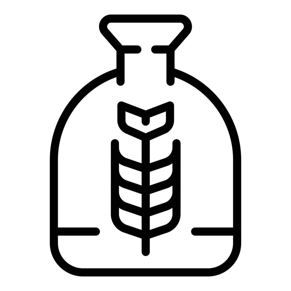 Flour sack icon outline vector. Grain bag vector