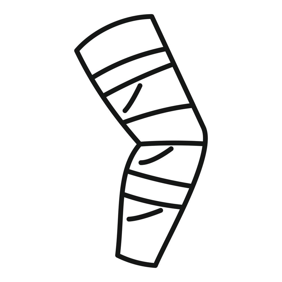 Knee medical bandage icon outline vector. Human plaster vector