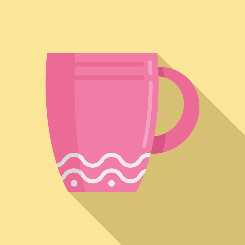 Breakfast mug icon flat vector. Tea cup vector