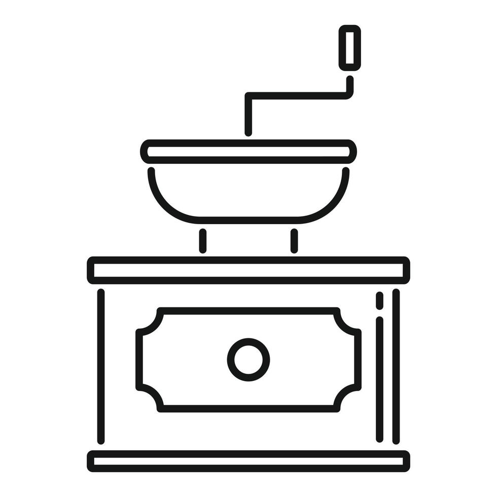 Old coffee grinder icon outline vector. Restaurant drink vector