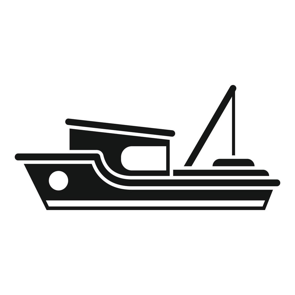 vector simple de icono de barco de pescado de mar. buque buque