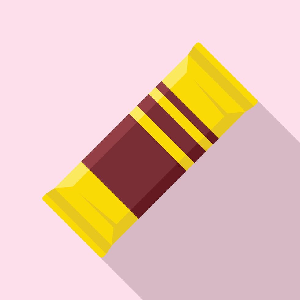 Wrapping snack bar icon flat vector. Food chocolate vector