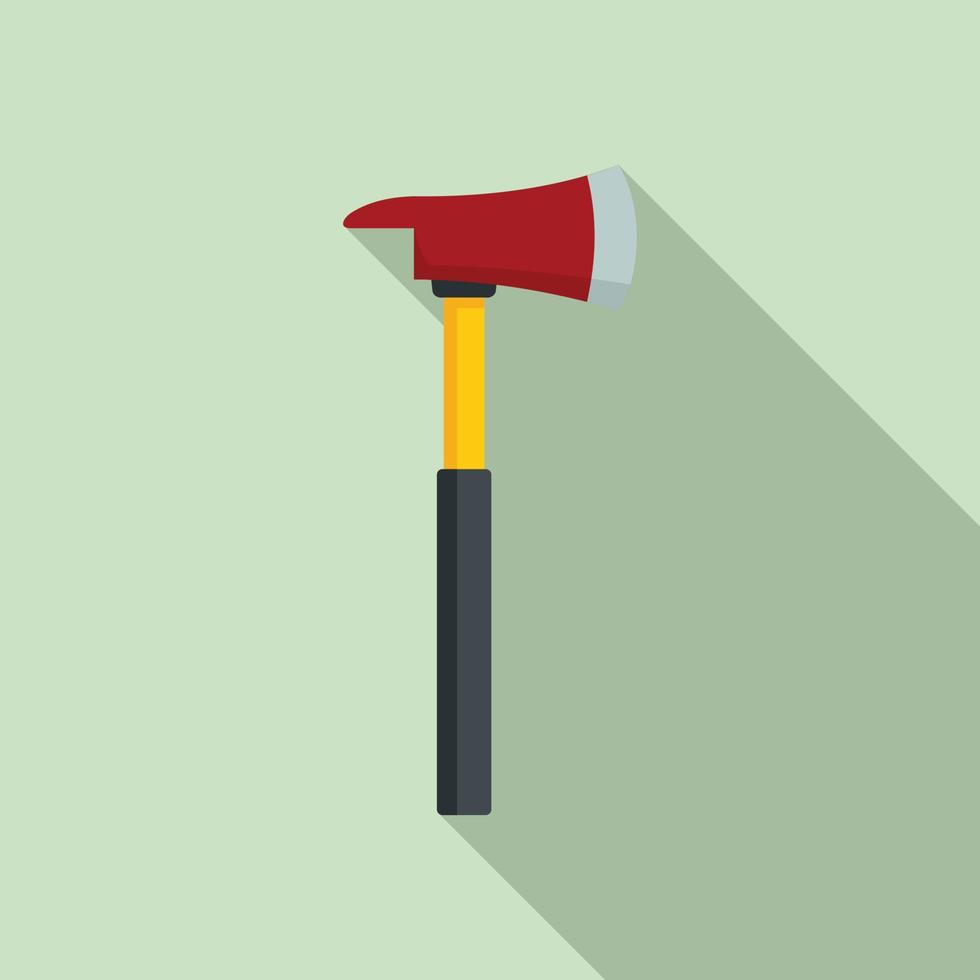 Rescuer axe icon flat vector. Fire badge vector