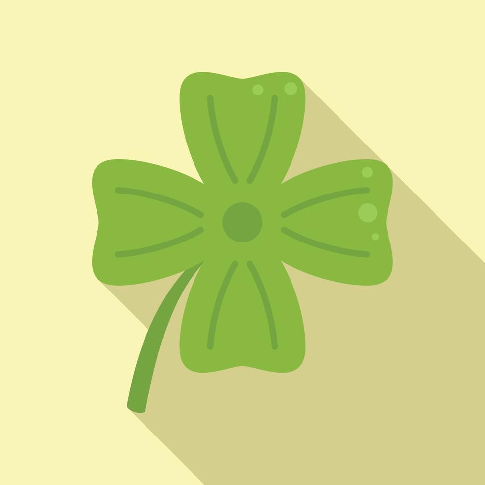 St patrick clover icon flat vector. Four leaf vector