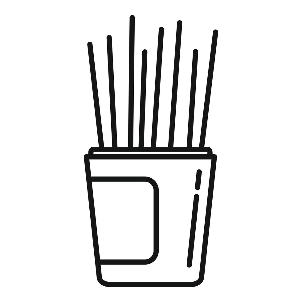 Thin toothpick icon outline vector. Tooth stick vector