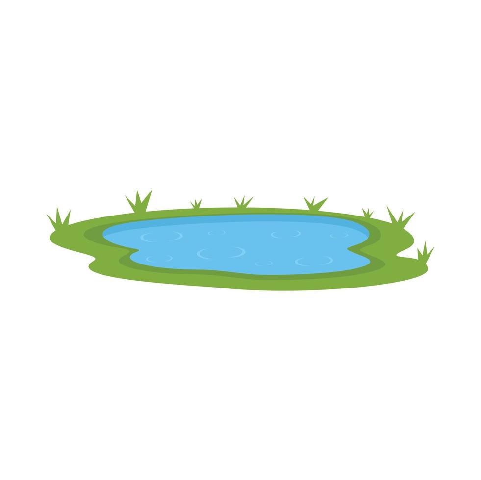Park city lake icon flat isolated vector