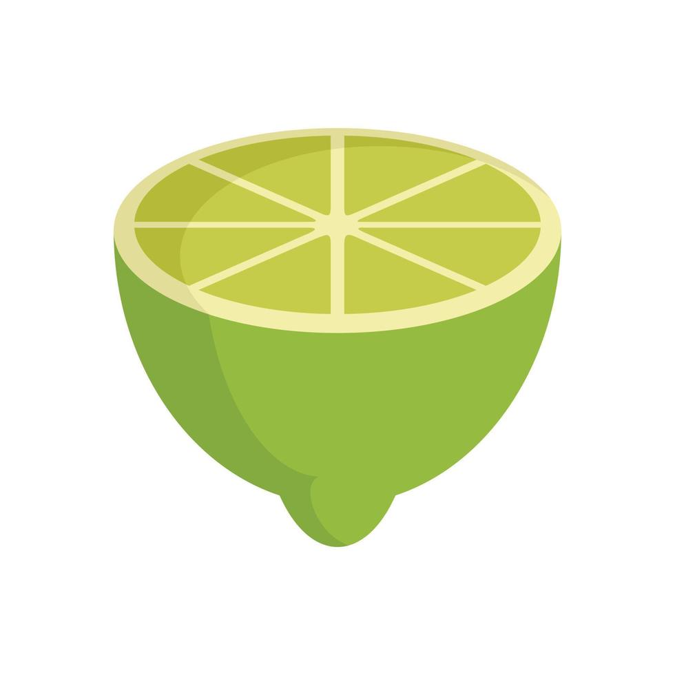 Half lime icon flat isolated vector