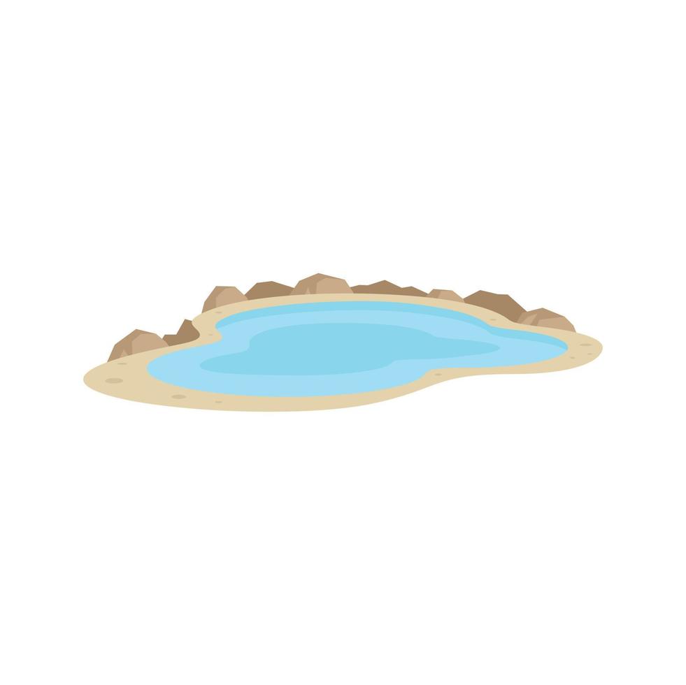 Water lake icon flat isolated vector