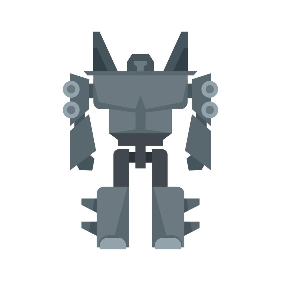 Robot transformer icon flat isolated vector