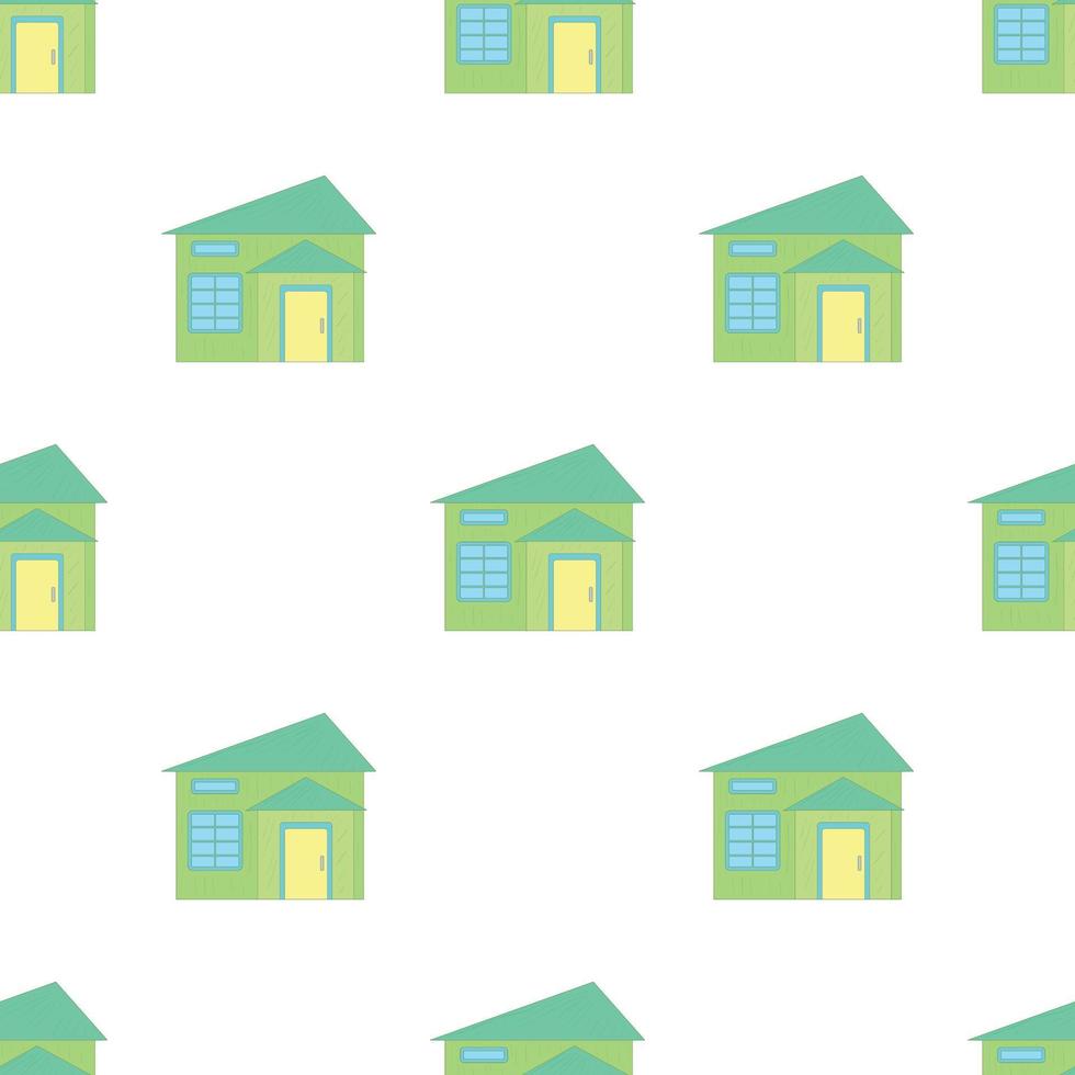 Green small cottage pattern seamless vector