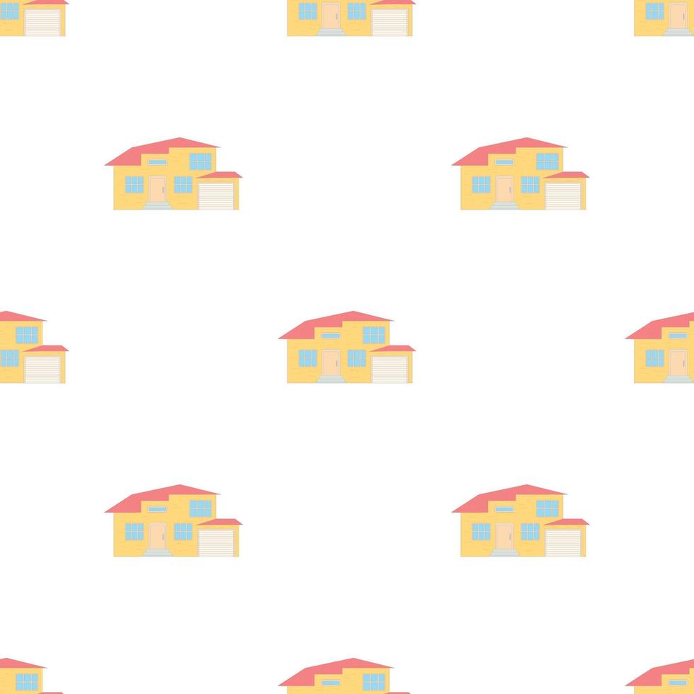 Two storey house with a garage pattern seamless vector