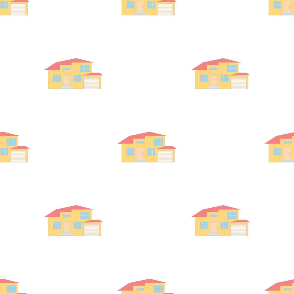 Two storey house with a garage pattern seamless vector