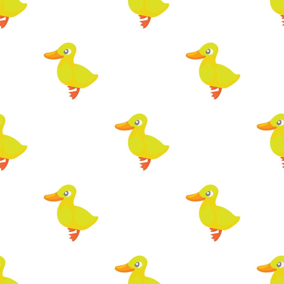Cute yellow little duck pattern seamless vector