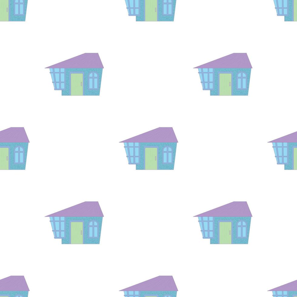 Blue cottage pattern seamless vector