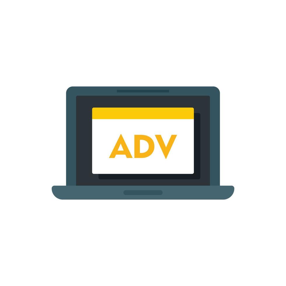 Laptop affiliate marketing icon flat isolated vector