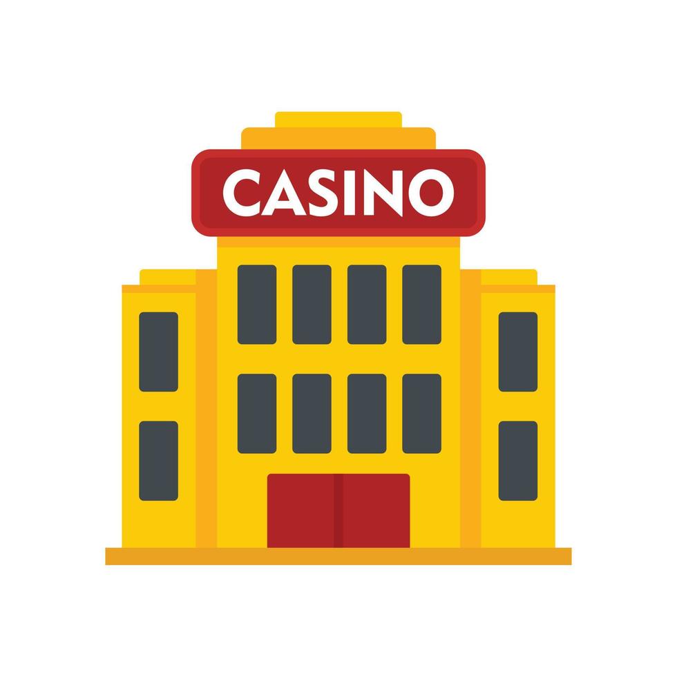 casino edificio icono plano aislado vector