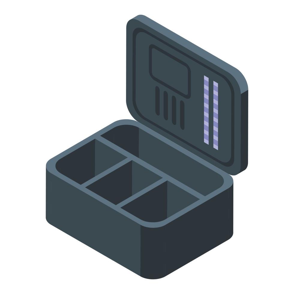 Make up plastic box icon isometric vector. Makeup bag vector