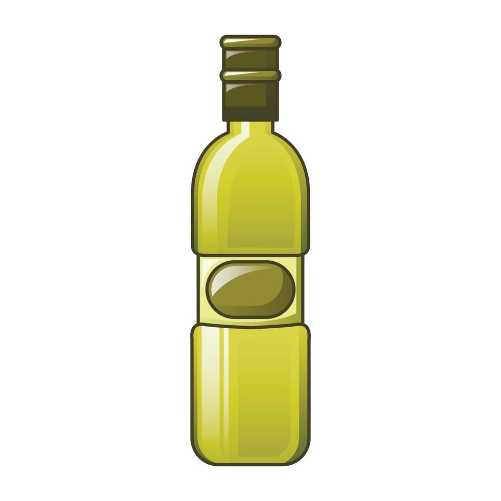 icono de botella de aceite de oliva, estilo de dibujos animados vector