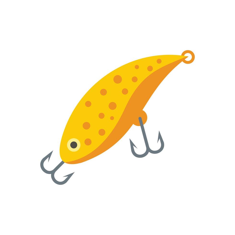 icono de anzuelo doble de cebo de pescado vector aislado plano