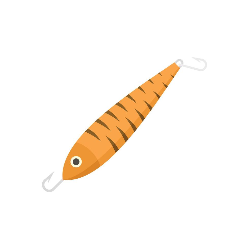 icono de anzuelo de cebo de pescado vector aislado plano