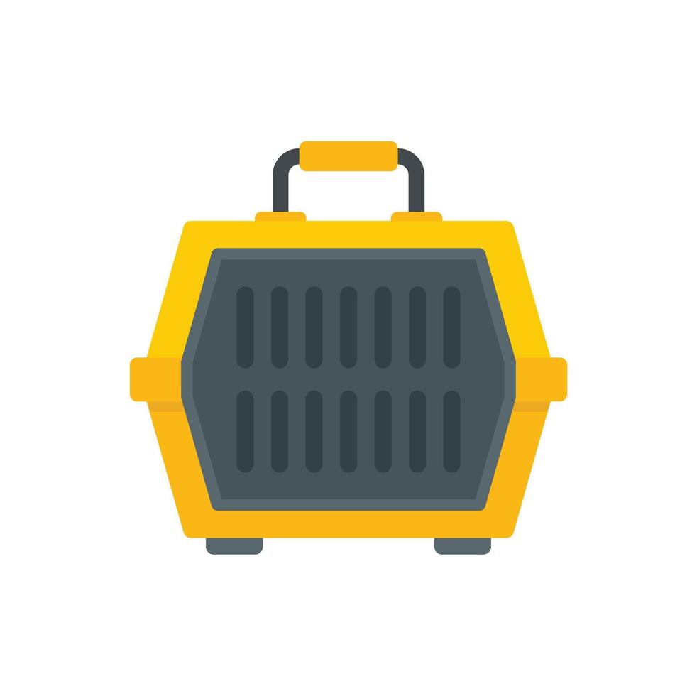 Dog travel cage icon flat isolated vector