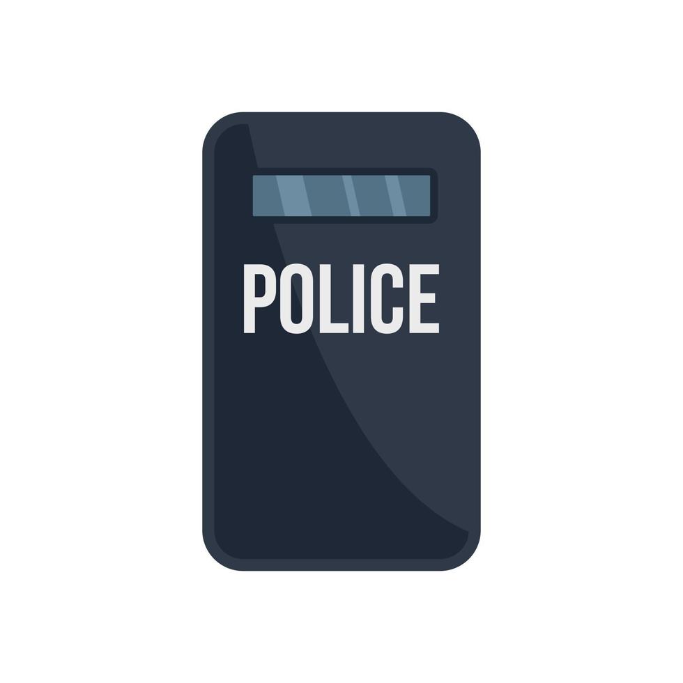 Policeman shield icon flat isolated vector