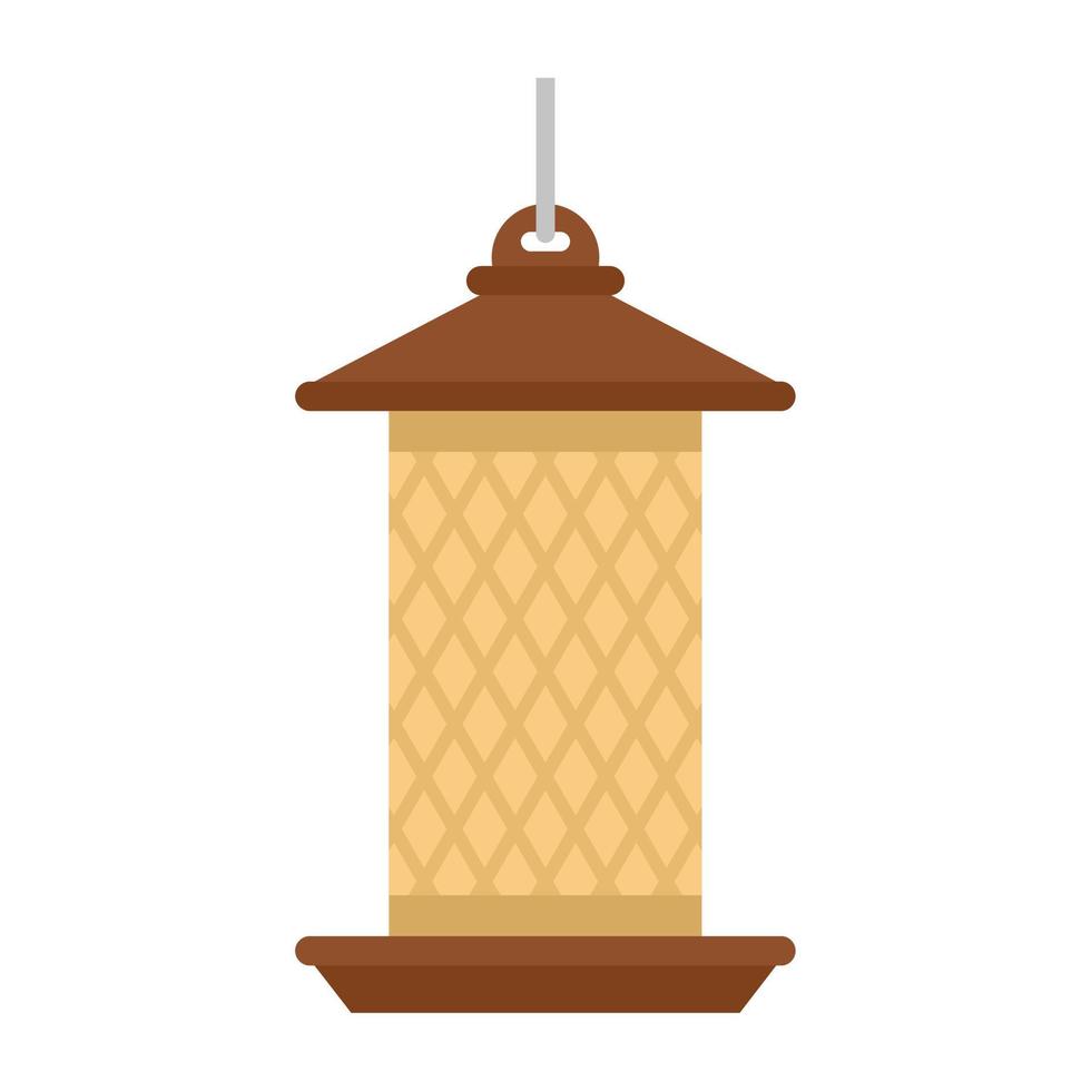 Cylinder bird feeders icon flat isolated vector