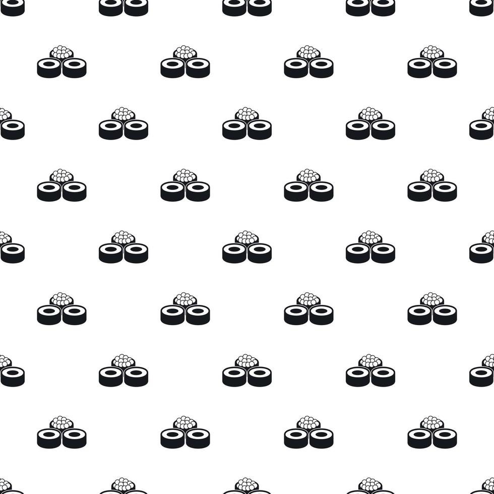 Sushi rolls pattern, simple style vector