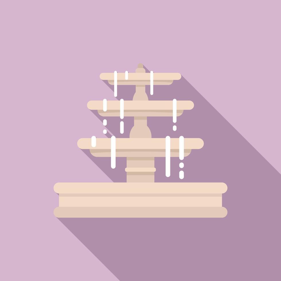 City fountain icon flat vector. Water garden fountain vector