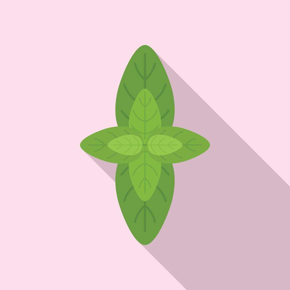 Basil herb icon flat vector. Spice leaf vector