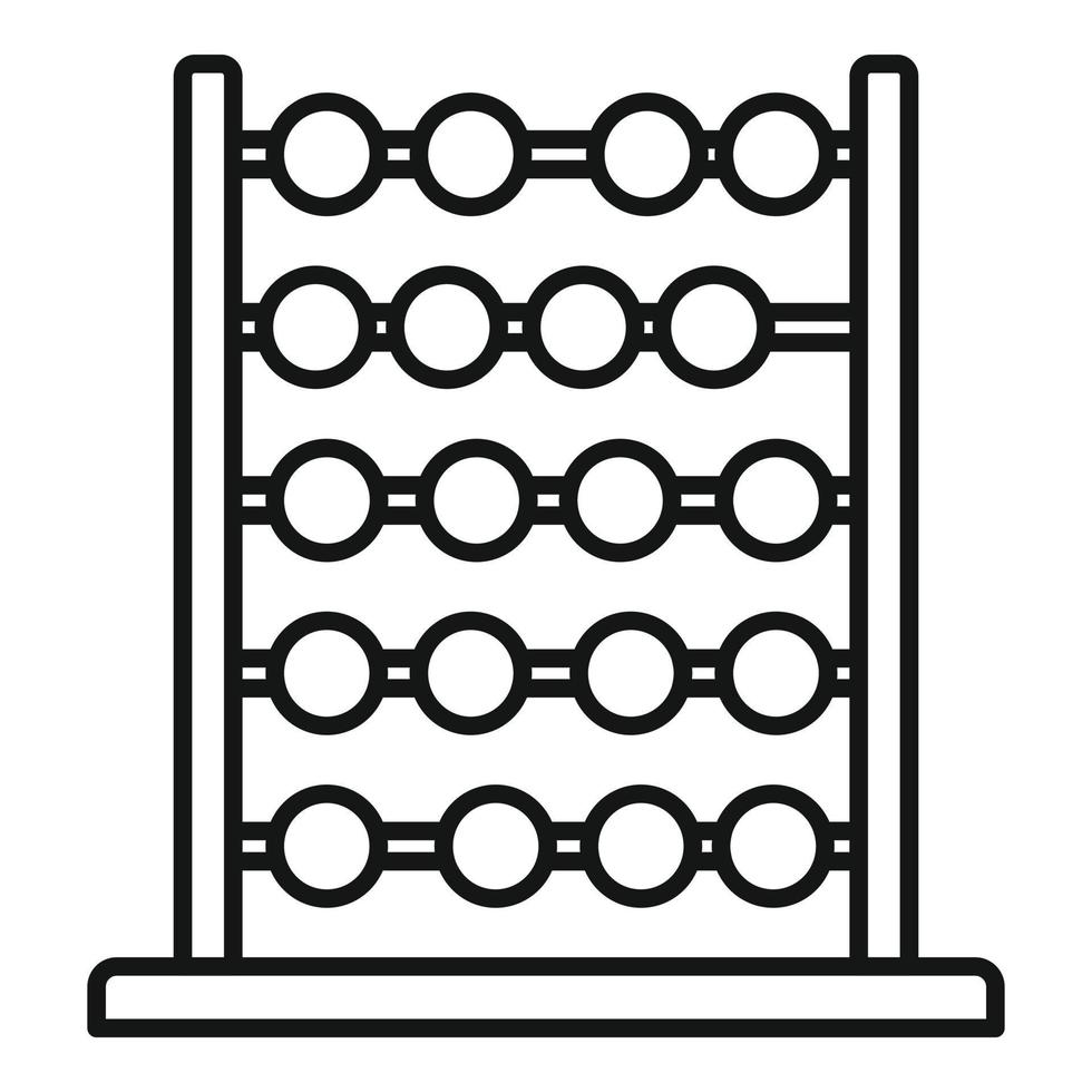 vector de contorno de icono de juguete de ábaco. calculadora matematica