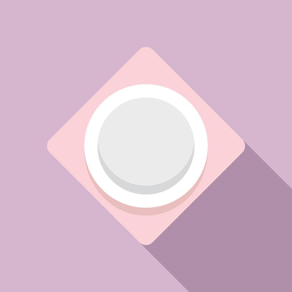 Empty plate icon flat vector. Dish food vector