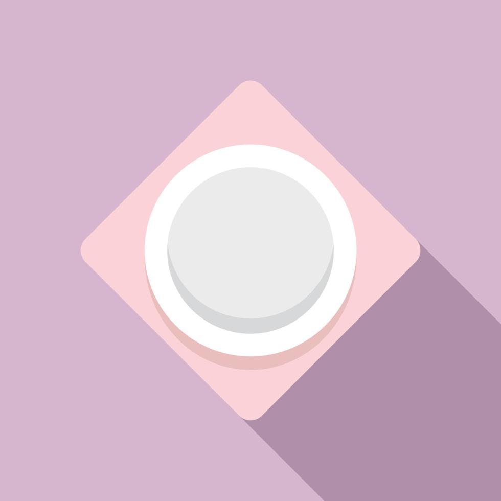 Empty plate icon flat vector. Dish food vector
