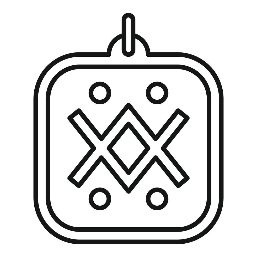 vector de contorno de icono de amuleto griego. buey de mano