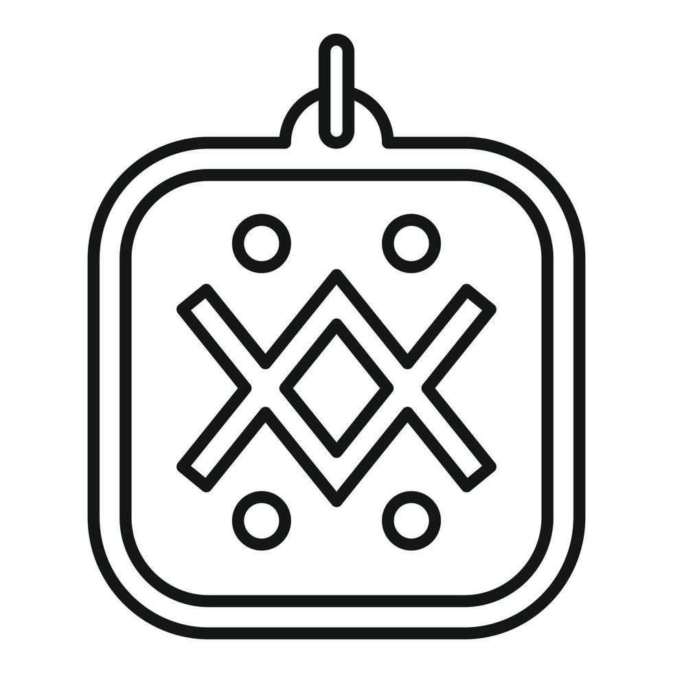 Greek amulet icon outline vector. Hand ox vector