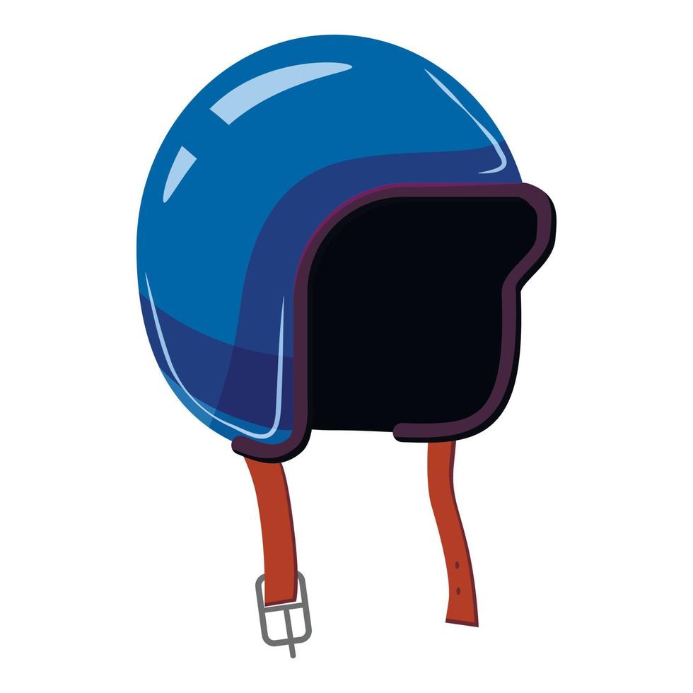icono de casco de motocicleta, estilo de dibujos animados vector