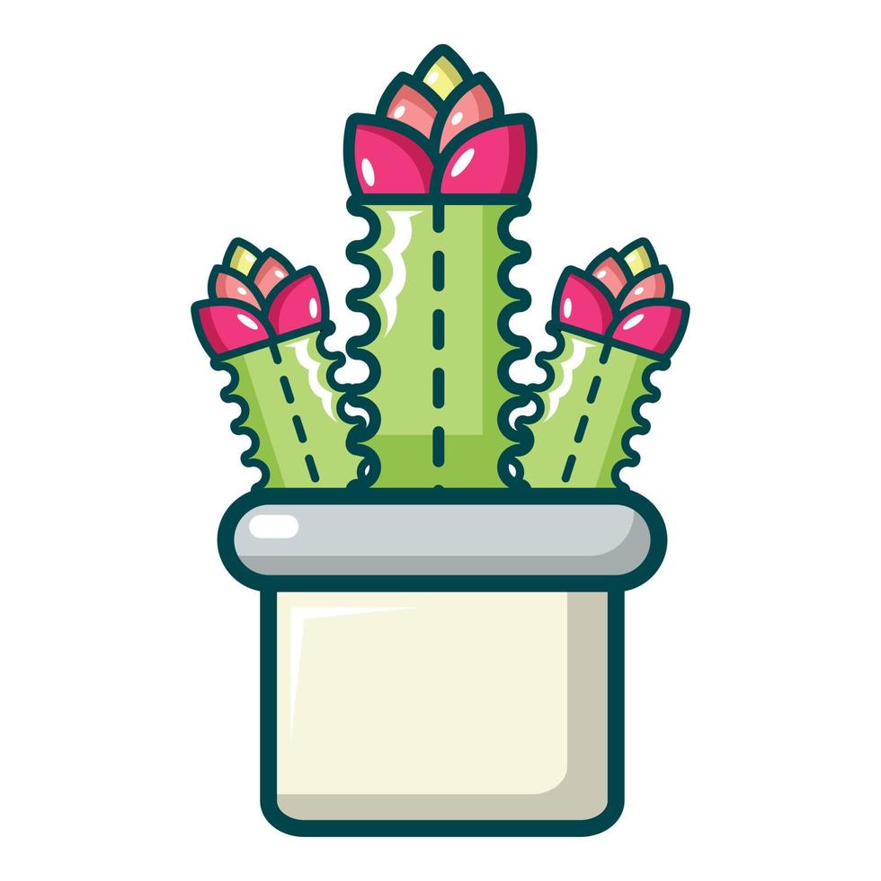 Cleistocactus icon, cartoon style vector